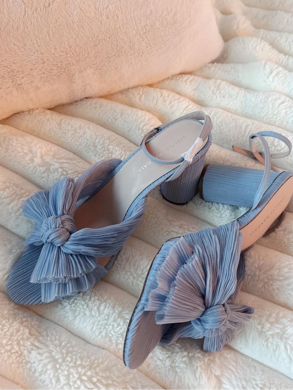 NEW Loeffler Randall Camellia Blue Pleated Bow Heel